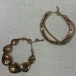 Set of Fossil Rose Gold Beaded Bracelets